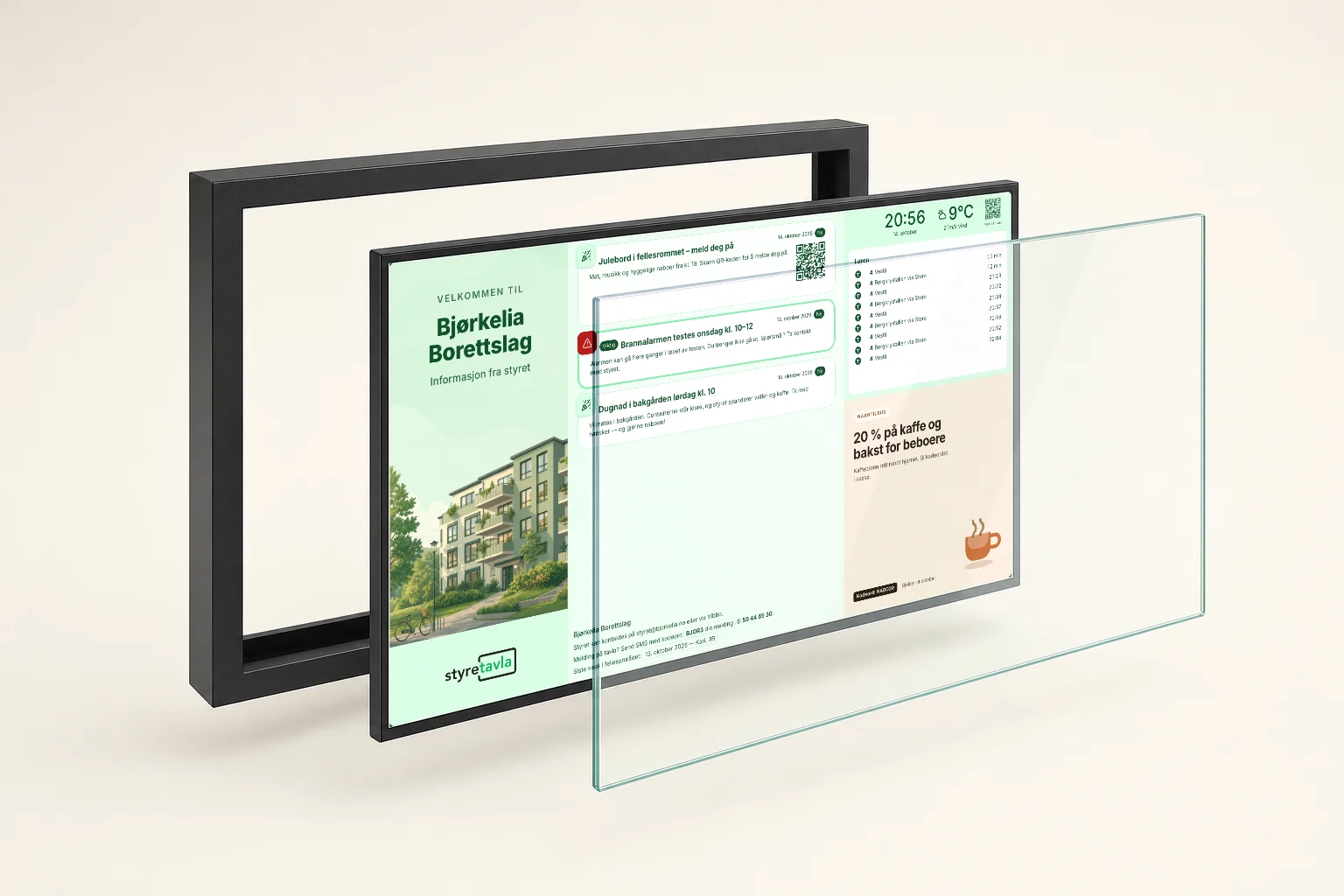 Skjermen i tre lag: metallramme, Samsung-skjerm og beskyttelsesglass